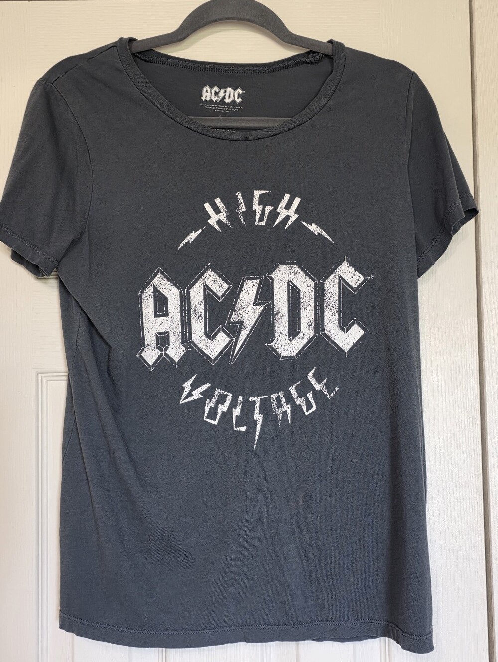 AC/DC Womens Black Short Sleeve 'High Voltage' Graphic Tee